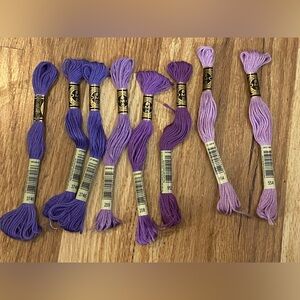 DMC Purple Embroidery Floss # 3746 (3) # 554 (2) # 552 (1) # 208 (1) # 209 (1)